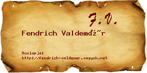 Fendrich Valdemár névjegykártya